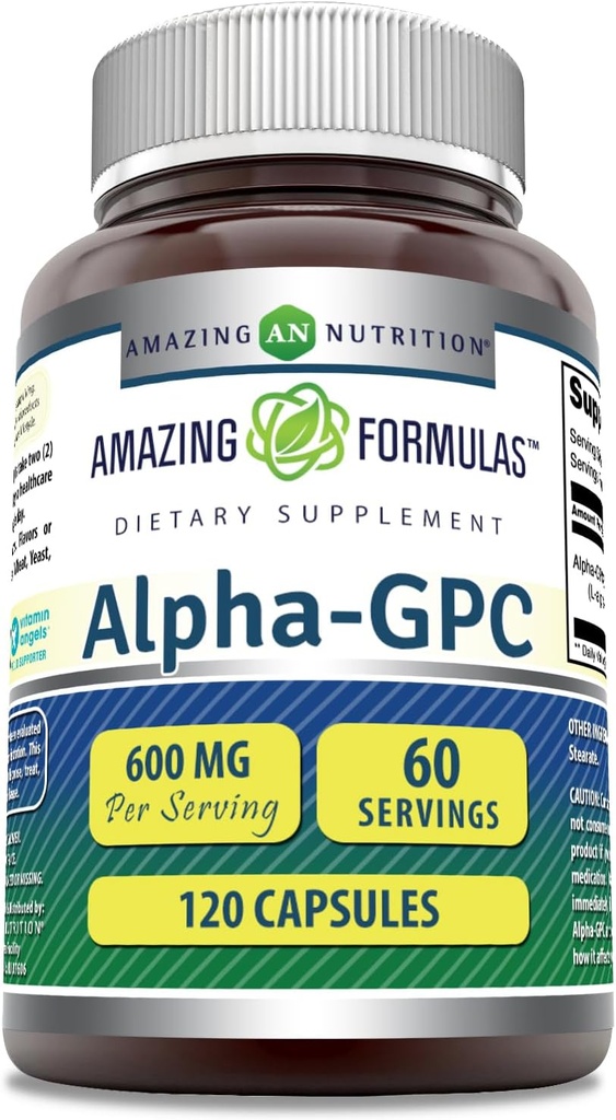 アメイジングフォーミュラアルファ GPC サプリメント | 600 Mg / サービング | 120 カプセル | Non-GMO | グルテンフリー | アメリカ製