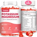 2 Pack Potassium Magnesium Supplement Gummies for Adults Kids, Magnesium Glycinate & Potassium Citrate, Plus Multivitamin, Omega-3 & Black Pepper, Leg Cramps, Muscle & Heart Health, 120 Count
