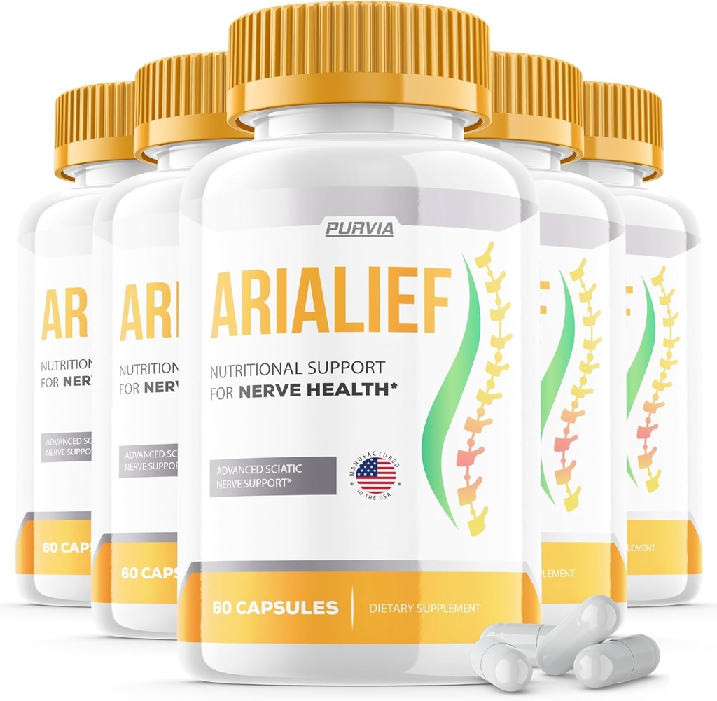 (5つのパック) ArialiefのカプセルのSciatica - 公式の方式- Arialiefのビタミンの補足の高度の強さの方式、Arariefのカプセルの栄養サポート最高の強さの全面的なウェルネス(300のカプセル)
