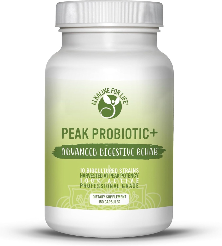 Peak Probiotic+ 7.5 Billion Peak Harvested Probiotics 10 Active Strains for Gut Health Acidophilus Probiotic for Digestive Health probiotics for Women, probiotics for Men