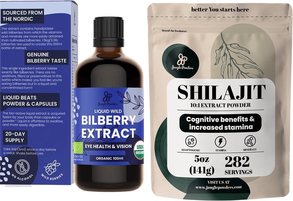 ジャングルパウダー 目のための有機ワイルドBilberry抽出物 目のためのBilberryサプリメント、男性10:1エキス免疫サポートエネルギーサプリメント