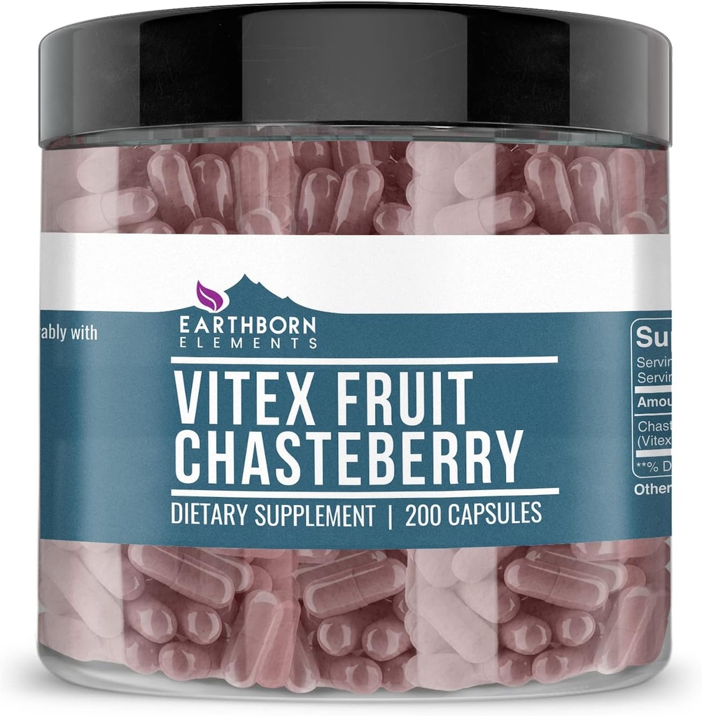 地球の要素のVitex (Chasteberry) 200のカプセル、純粋及びUndiluted、添加物無し