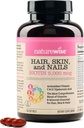 NatureWiseの毛皮および釘のビタミン、Biotin 5000mcg w/Hyaluronic酸、C、Bの複雑、D3、A、E、鉄-非GMOのグルテンフリー150 Softgels[50日の供給]