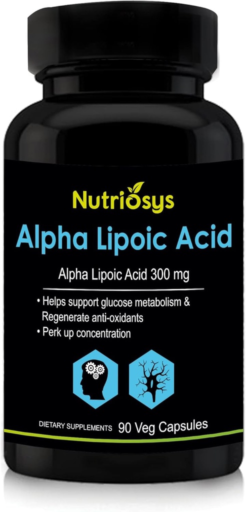 ALAサプリメント – アルファリポ酸300mg | 90ベジーカプセル | 有機抗酸化剤サポート | アルファリポ酸 | アルファリポイコ | アルファリポ酸 | リポ酸 | ALAカプセル