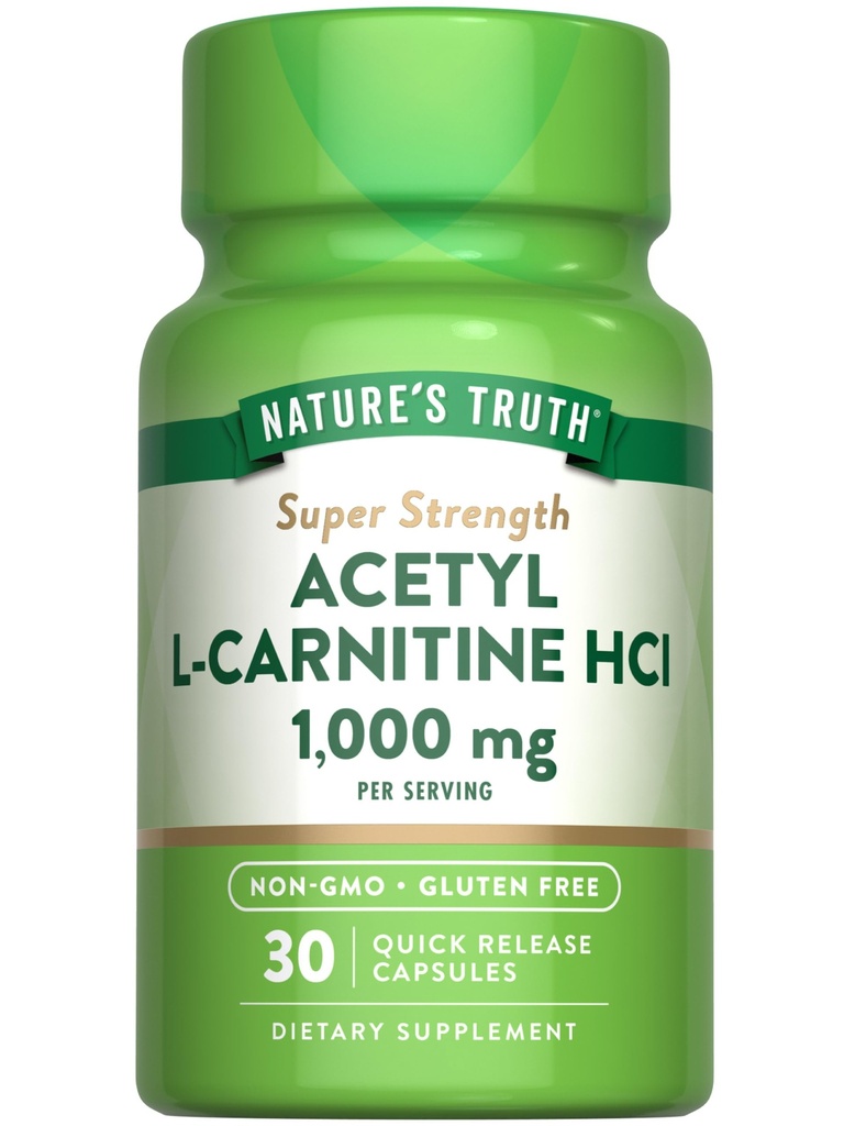 Nature's Truth Acetyl L-Carnitine 1000mg | 30カプセル | 極度の強さ | 非GMO及びグルテンフリーのALCAR サプリメント