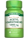 Nature's Truth Acetyl L-Carnitine 1000mg | 30カプセル | 極度の強さ | 非GMO及びグルテンフリーのALCAR サプリメント