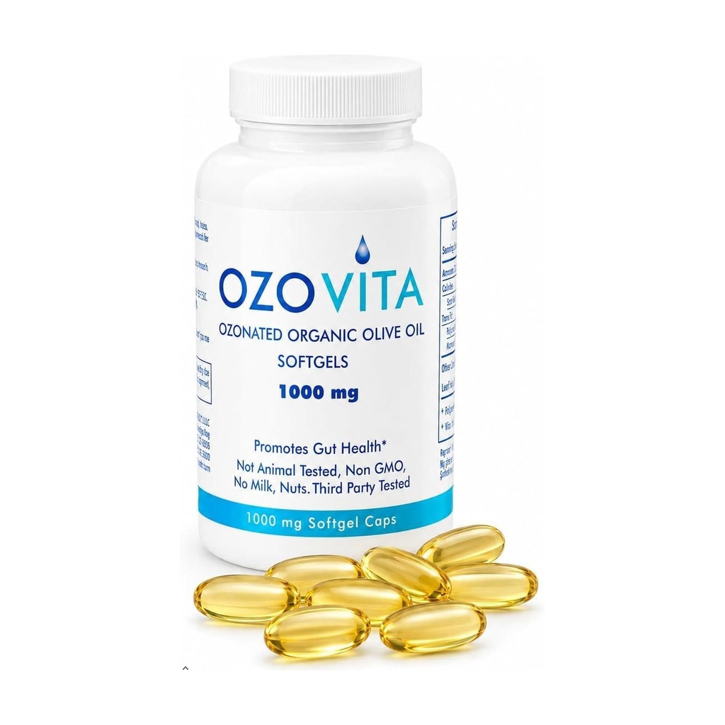 高い効力のOzonatedの有機性余分バージンのオリーブオイルのSoftgels 1000mgの 免疫サポート及び腸の健康のための純粋な酸素のカプセル 有機性酸素の注入された補足  60のSoftgels