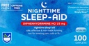 Rite Aid Nighttime Sleep Aid Diphenhydramine HCI 25 mg, 100 Mini Caplets | Non-Habitフォーミング 睡眠サプリメント | 不眠症のための最高の睡眠補助金 | 不眠症の救済と不安の救済項目 自然睡眠補助金