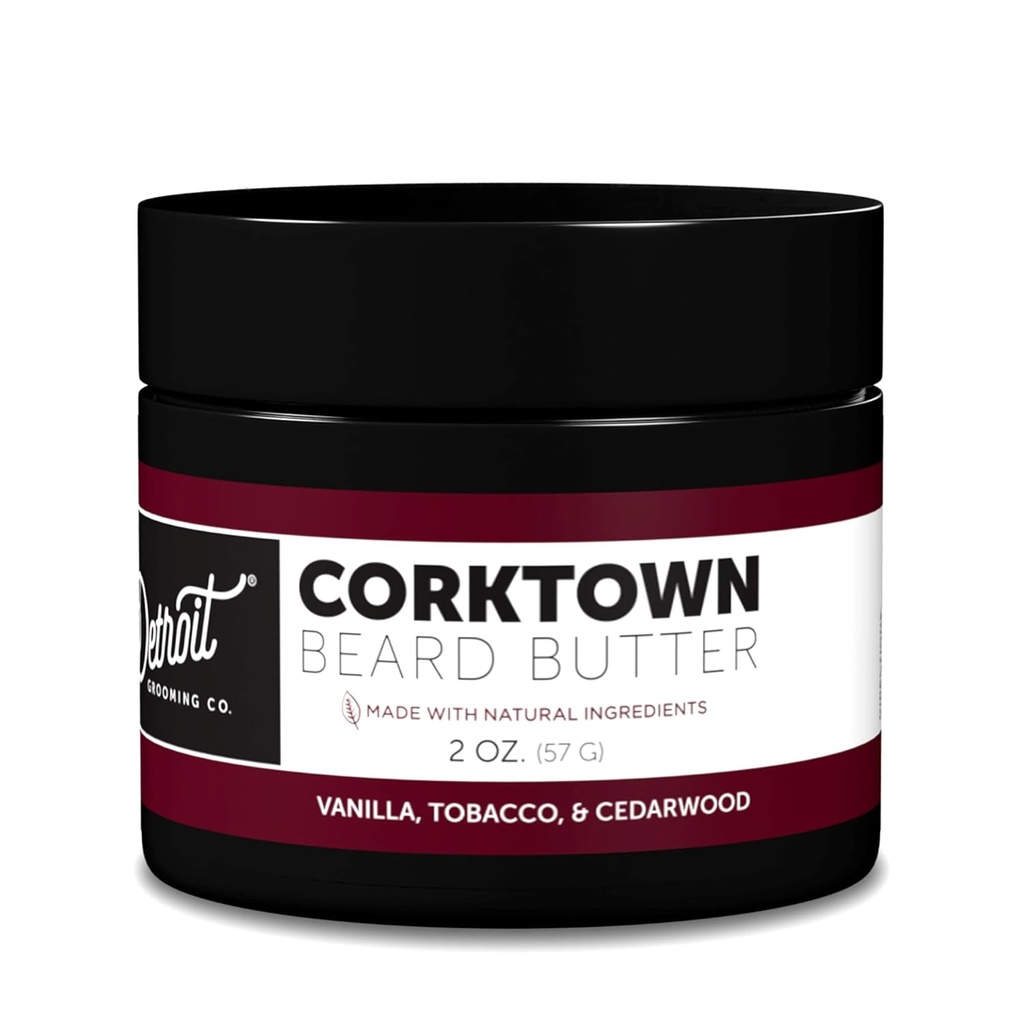 ドトロイト・グルーミング(男性用ベアド・バター) | 軟化剤・増粘剤・サフワリ油・シアバター配合 | コルクタウン・セント・2oz