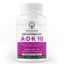 ADK10 – ADKビタミンサプリメント | 高効力ビタミンA、D3(10,000 IU)、K2 MK-7 for Bone、心と免疫の健康 | 90 小さなカプセル | 3 ヶ月の供給 | 非GMO、グルテンフリー