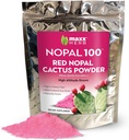 MaxxハーブレッドノーパルCactusパウダー、Prickly Pear Powder - 消化&免疫サポート、食物繊維の高い、ビーガン、非GMOおよびグルテンフリー - 10 Ozバッグ(28サービング)