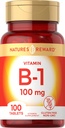ビタミンB1 100mg(チアミン) - 100カウント - ベジタリアン、非GMO&グルテンフリーサプリメント - ネイチャーズ報酬による