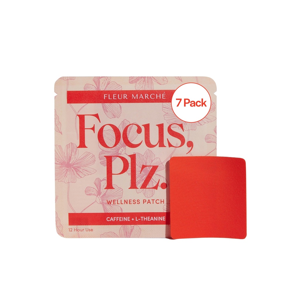 Fleur Marche Focus、Plz。 植物パッチ - 脳ブースティングフォーカスパッチカフェイン、ライオンズマネとその他の強力な向知性 - 非常に生物学的に利用可能なウェルネス - 7パッチ