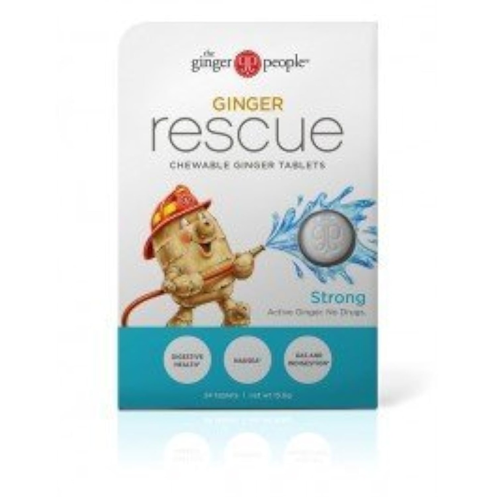 ジンジャーピージンジャーレスキュー® ケブル錠は、無料の消化の健康、5.5 oz ケブル錠、強力なジンジャー味、0.55 Oz、10 カウントキャディー(240錠)