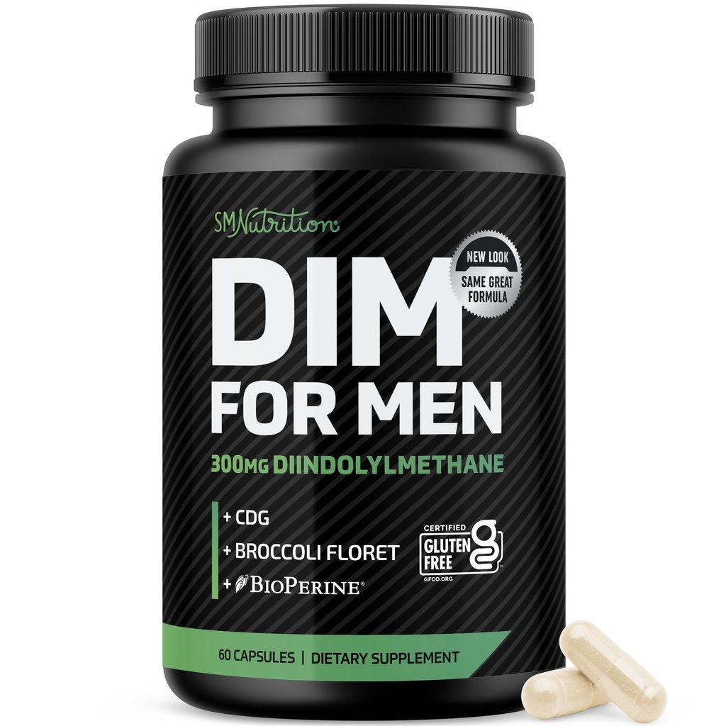 メンズ300mg用DIMサプリメント | エストロゲンブロッカー & アロマターゼ阻害剤 | エクストラ強度 男性ホルモンバランス & フィットネスブースターとジンドルイルメタンプラスCDG&ブロッコリーフローレット | グルテンフリー | 60 Ct