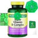 Super Vitamin B-Complex Tablets 250 + Spring Super Vitamin B-Complex Tablets Dietary Supplementt Bundle Exclusive Better Ligth&Spring Guide
