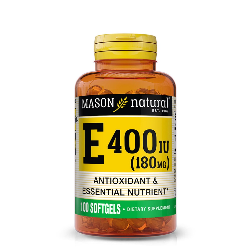 MASONナチュラルビタミンE 180mg(400 IU) - 抗酸化物質とエッセンシャル栄養素、健康な免疫システム、皮膚と目、全身サプリメント、100 Softgels