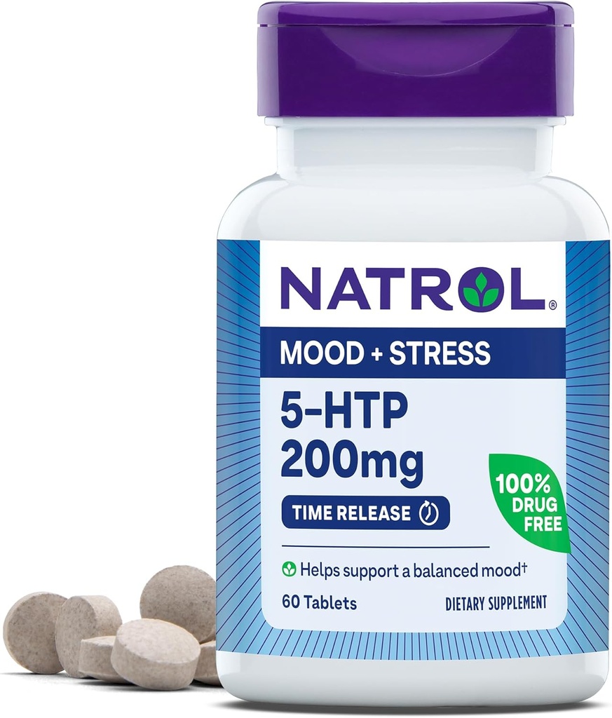 Natrol 5-HTP 200mg の食事療法の補足はバランスの取れた気分、60 時間の解放のタブレット、60 日の供給を支えます