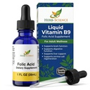 液体ビタミンB9葉酸サプリメント - 脳と消化機能のためのVIT Bドロップ、肝臓サポート - グルテンフリー、非GMO、ビーガン - 大人のための栄養補助食品 - 1 fl。 oz。
