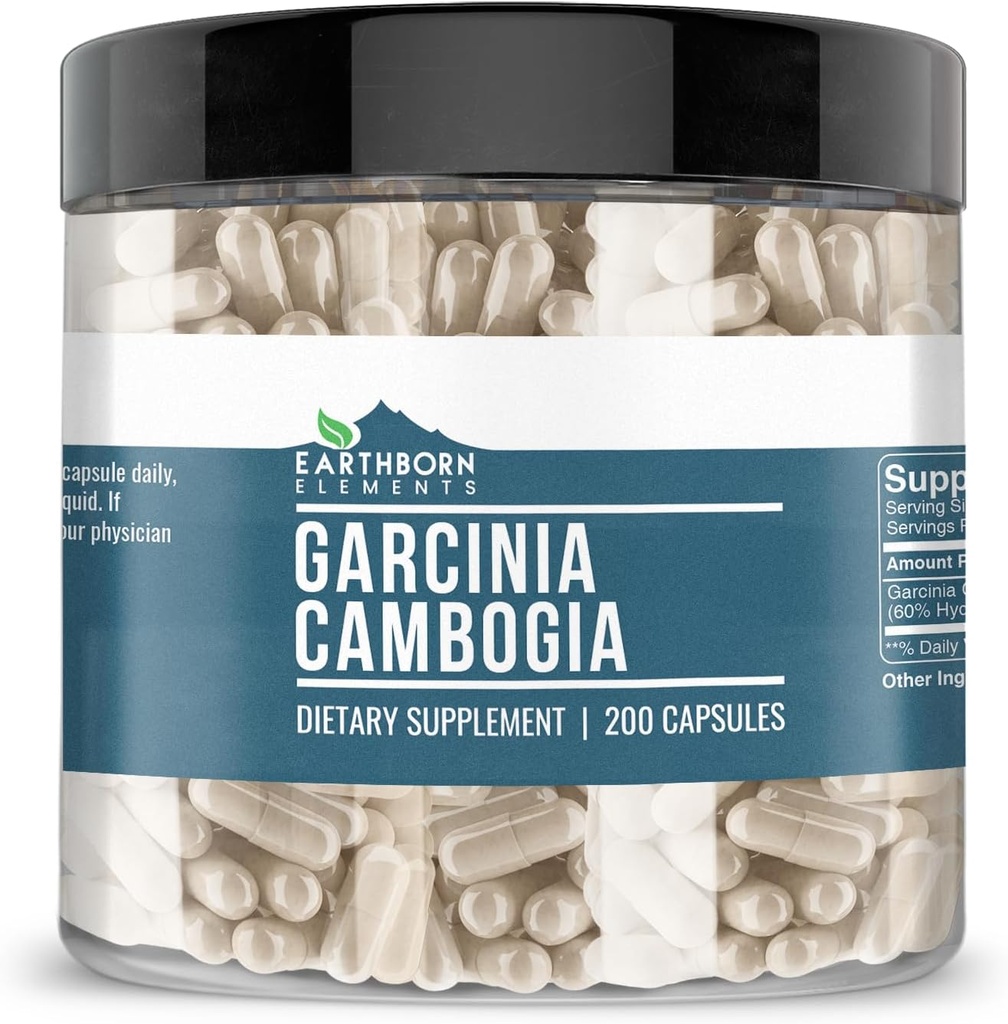 地球の要素 Garcinia Cambogia 200 カプセル、純粋及びUndiluted、添加物無し
