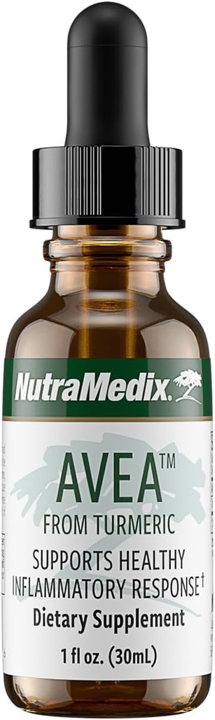 NutraMedix Aveaのターメリック エキス - ストレス、気分のサポートのための液体のターメリック サプリメント & 健康的な炎症反応を促進する - 毎日のストレスリリーフ ドロップ (1oz / 30ml)