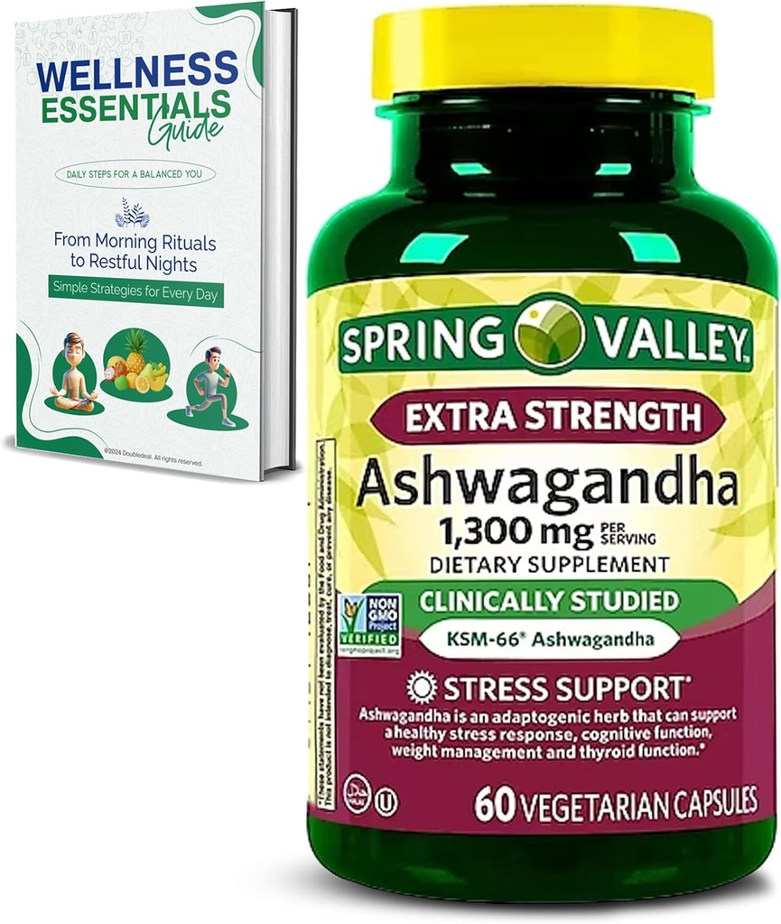 余分強さのAshwagandha 1300のmg、60の菜食主義のカプセル - ストレス及び認知サポート - Holistic Wellbeing、大豆は放します、グルテンフリーで及び乳糖は放します