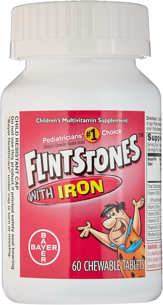 Flintstone Vit W/Iro のサイズ 60s Flintstones の子供 Multivitamin の補足 W/鉄のChewable タブ 60 Ct (パッケージ 2)