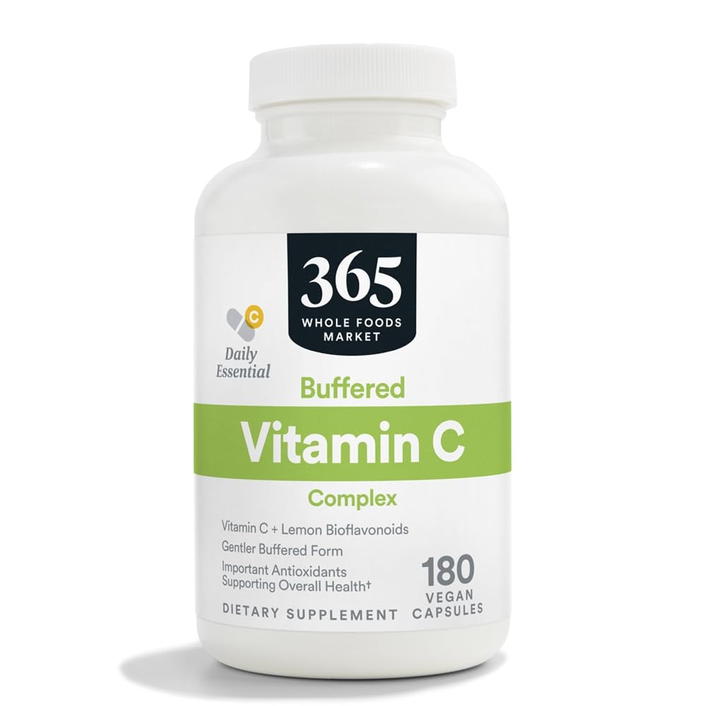 全食品市場、緩衝されたVit C w/Bioflavonoids 500 MG、180 CTによる 365