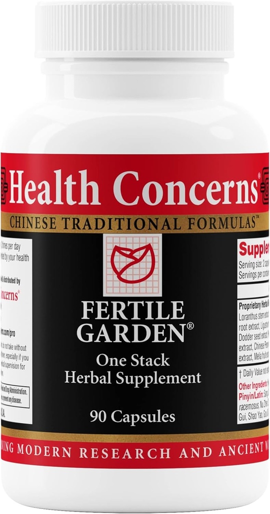 Health Concerns Fertile Garden – Fertility Support for Women – Menstrual Cycle & Reproductive Health – Chinese Herbal Formula with Ashwagandha, Dong Quai, Peony – 90 Capsules
