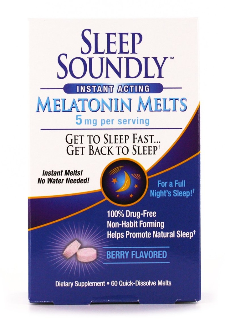 睡眠 静かに melatonin の溶解 5 の mg の果実味の味、夜 時間 睡眠 エイド for 大人、速い代理の睡眠の方式、60 の計算、白