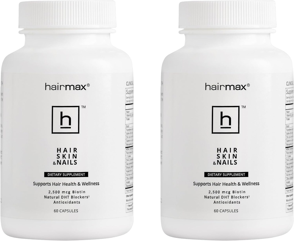 毛、皮および釘の食事療法の補足のためのhairmax–女性および人の毛損失および毛の再生の処置。2500mcgバイオチン、DHTのブロッカー、MSM及び酸化防止剤、2本のびんのパックが含まれています