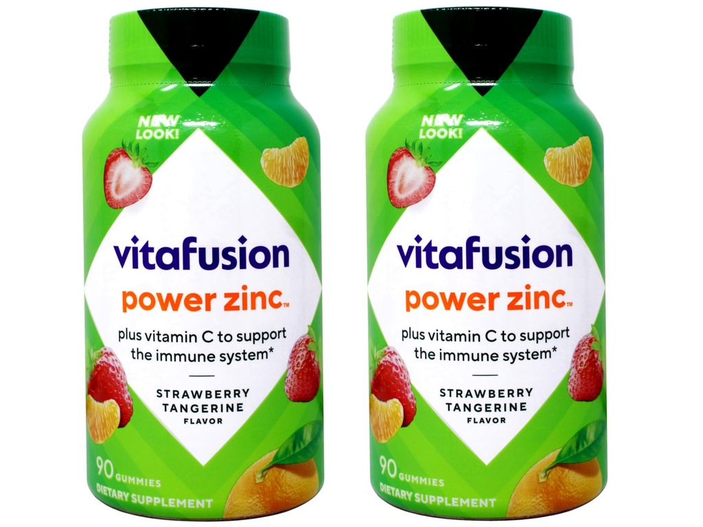 Vitafusion 力 亜鉛 ギーミー ビタミン 2 びん(合計 180 ct)。
