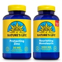 Nature's Life Nourishing Monolaurin 1000mg 250ct and Protecting 亜鉛ピコリネート 30mg 250ct - Gut Healthと免疫サポートサプリメント - 未加工ココナッツ、キレート亜鉛から Monolaurin - 60日間保証