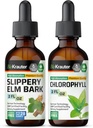 BIO KRAUTER スリッパ エルムチンチャー 2 Fl. Oz. & Chlorophyll Tincture 2 Fl. Oz.
