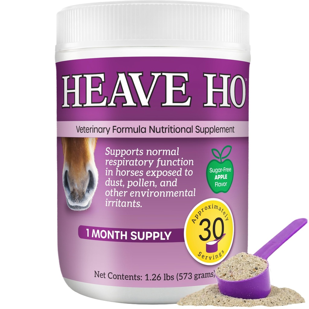 Heave Ho 馬栄養補助食品 呼吸アレルギー、COPD、咳30 サービング 砂糖フリー アップル