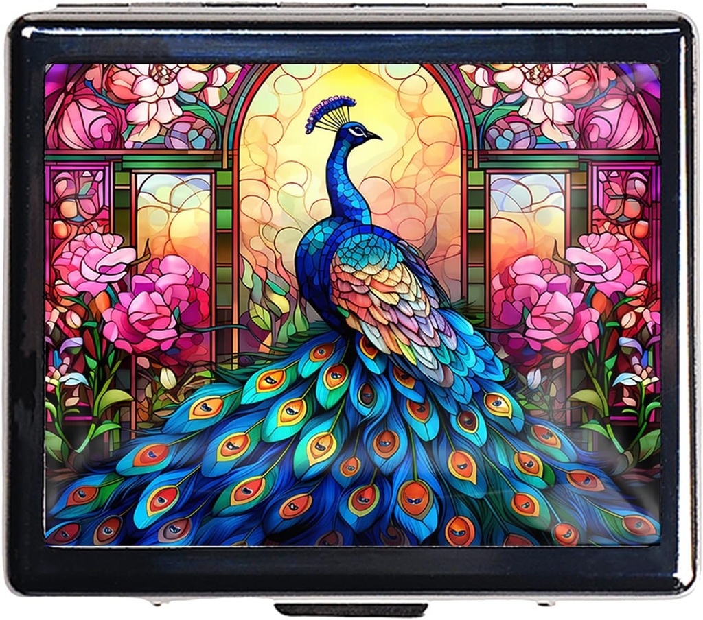 銀製のビンテージの丸薬箱 7 日 鏡と 8 コンパートメント 財布のためのかわいい旅行の丸薬のオルガナイザー (孔雀)