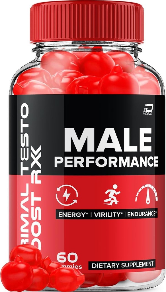 Primal Testo ブースト RX ACV 男性用グミー – PrimalTesto Boost RX オス ACV グミー オールナチュラル サプリメント, Primal TestoBoost RX グミー レビュー (1 パック - 60 グミ)