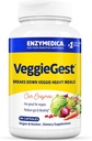 Enzymedica, VeggieGest, Digestive Enzymes, Supports Occasional Gas & Bloating Relief from High Fiber Meals, for Vegan & Vegetarian Diets, Enzyme Blend for Digestive Health, 90 Count
