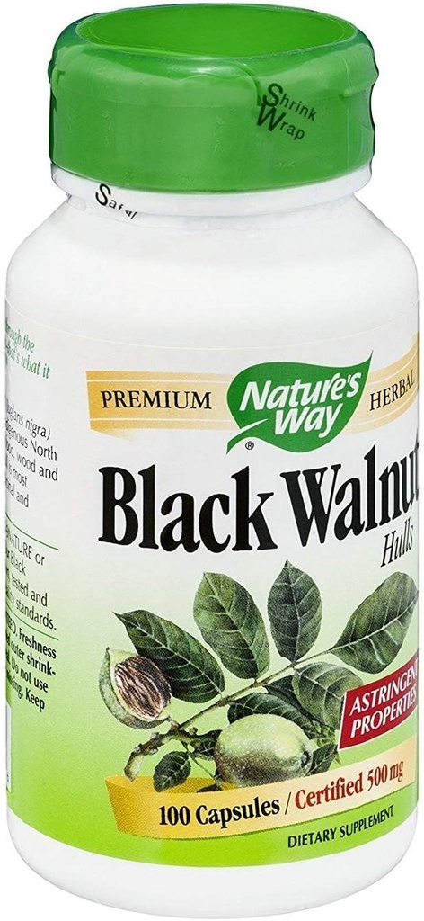 Nature's Way, Black Walnut Hulls, 500 Mg Capsules, 100 Count