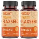 DEVAオーガニックビーガンビタミンフラックスシードオイル - Omega-3、冷間プレス&未精製 - 90カプセル、2パック
