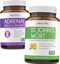 Adrenal & St. John's Wort (4-Month Supply) Mood Harmony Pack - L-Tyrosine(120カプセル)と副腎サポート&St. John's Wort with Powerfil 900mcg Hypericin 500mg/カプセル(120カプセル)