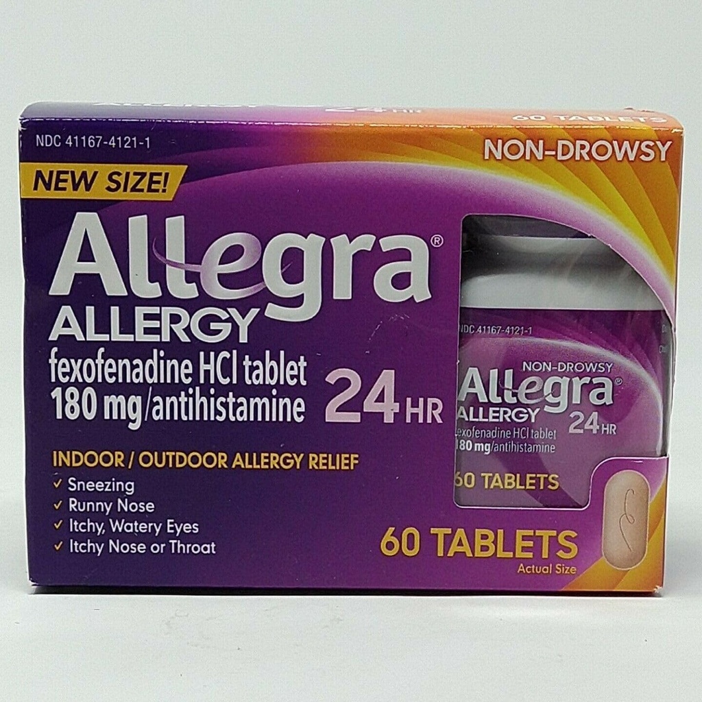 Allegraアレルギー薬60カウント