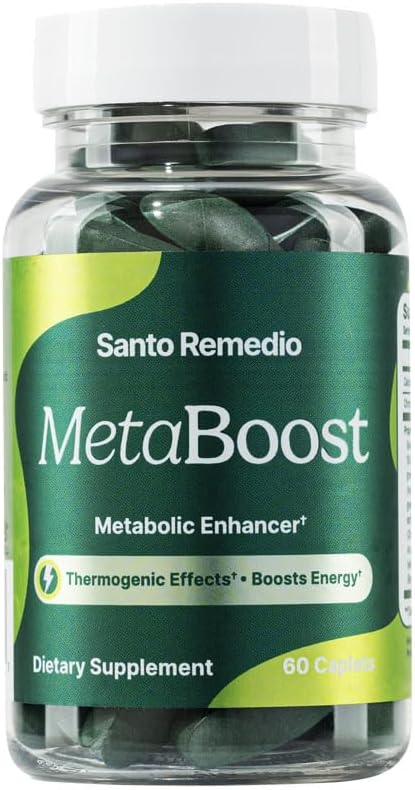 Santo Remedio MetaBoost、栄養補助食品、メタボリックエンハンサーマ、Calorie Burn、Green Tea(Thermogenic)、Chromium、Calcium、60錠、ベジタリアン