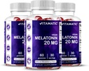 Vitamatic Melatonin 大人のための20のmgのガミー、30のサービング- 60のベジタリアンのガミー-非ウサギの形成の補足