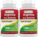 ベストナチュラル L-アルギニン NO ブースタートリプル強度 1300 mg サービング 120 ベジーカプセル (120 カウント)