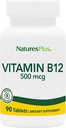Natures PlusビタミンB12(メチルコバラミン) - 500mcg、90ベジタリアンタブレット - 高効力赤血球サポート - 自然エネルギーブースター、全体的な健康を促進 - グルテンフリー - 90のサービング