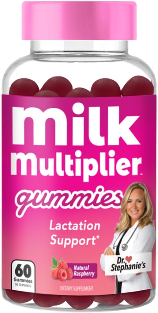 Dr. Stephanie's Milk Multiplier Lactation Support Gummies - Fenugreek Free Breastfeeding Supplements for Milk Supply 増加 - 乳酸菌、フェンネル種子、アルファ - 産後 & 看護エッセンシャル
