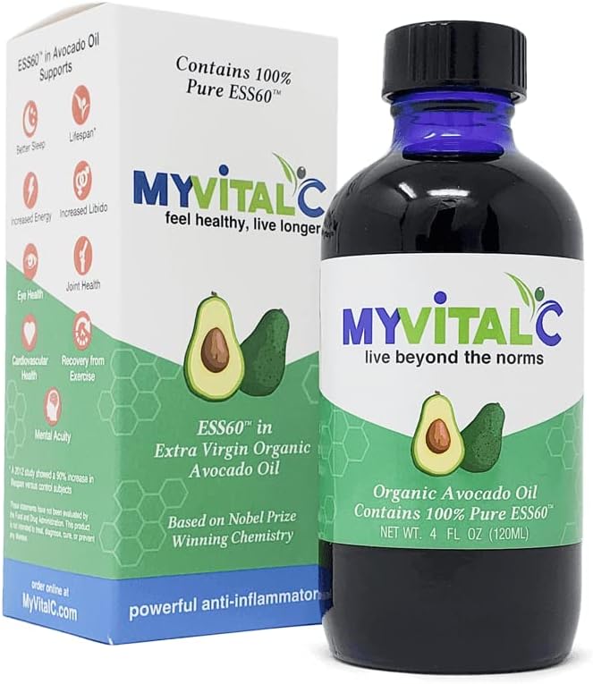 MyVitalCの有機Avocadoオイル-純粋なESS60の酸化防止の補足-反老化、長寿、睡眠、より多くのエネルギー-性能- 120MLの助け