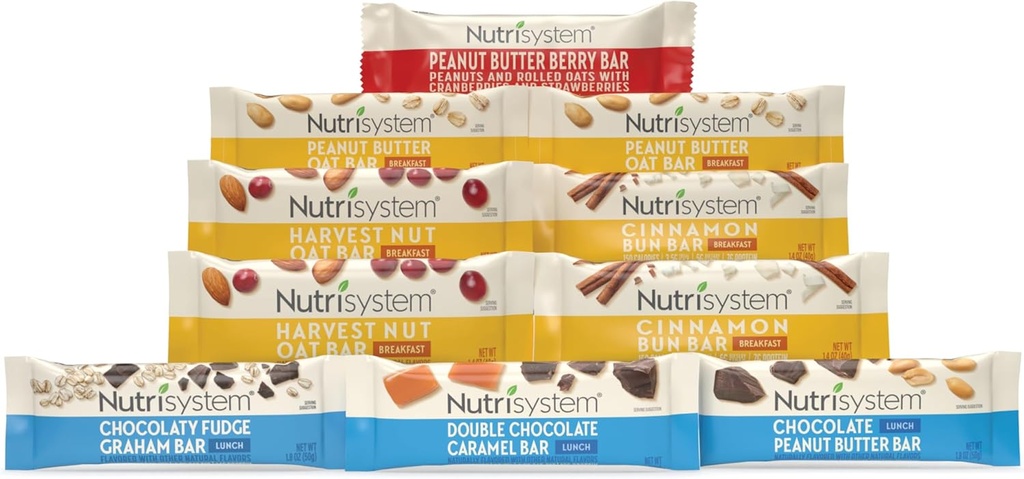 Nutrisystem®朝食とランチバーバラエティパック、サポート減量 - 10カウント
