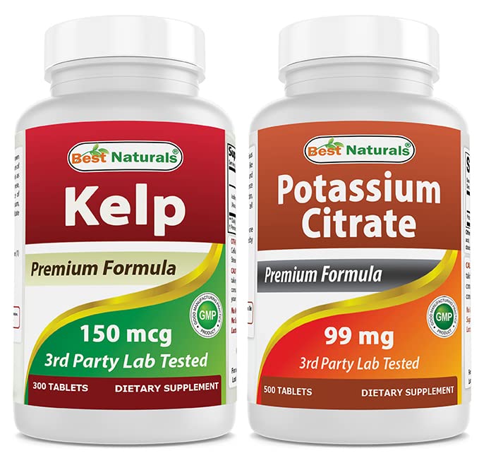 Kelpの補足150のMcg及びカリウムのクエン酸塩99mg